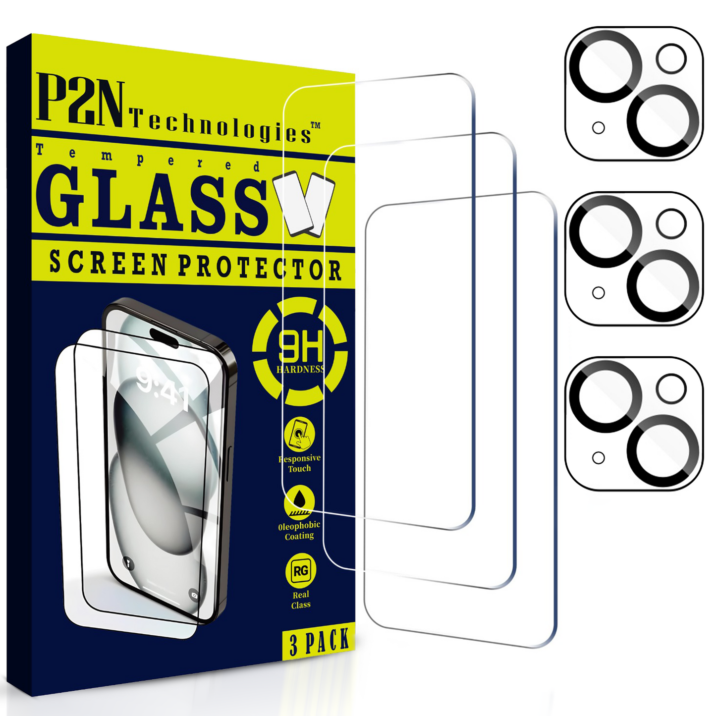 Screen Protector for iPhone 13/iPhone 13 Pro max,9H+Tempered Glass,Case-Friendly
