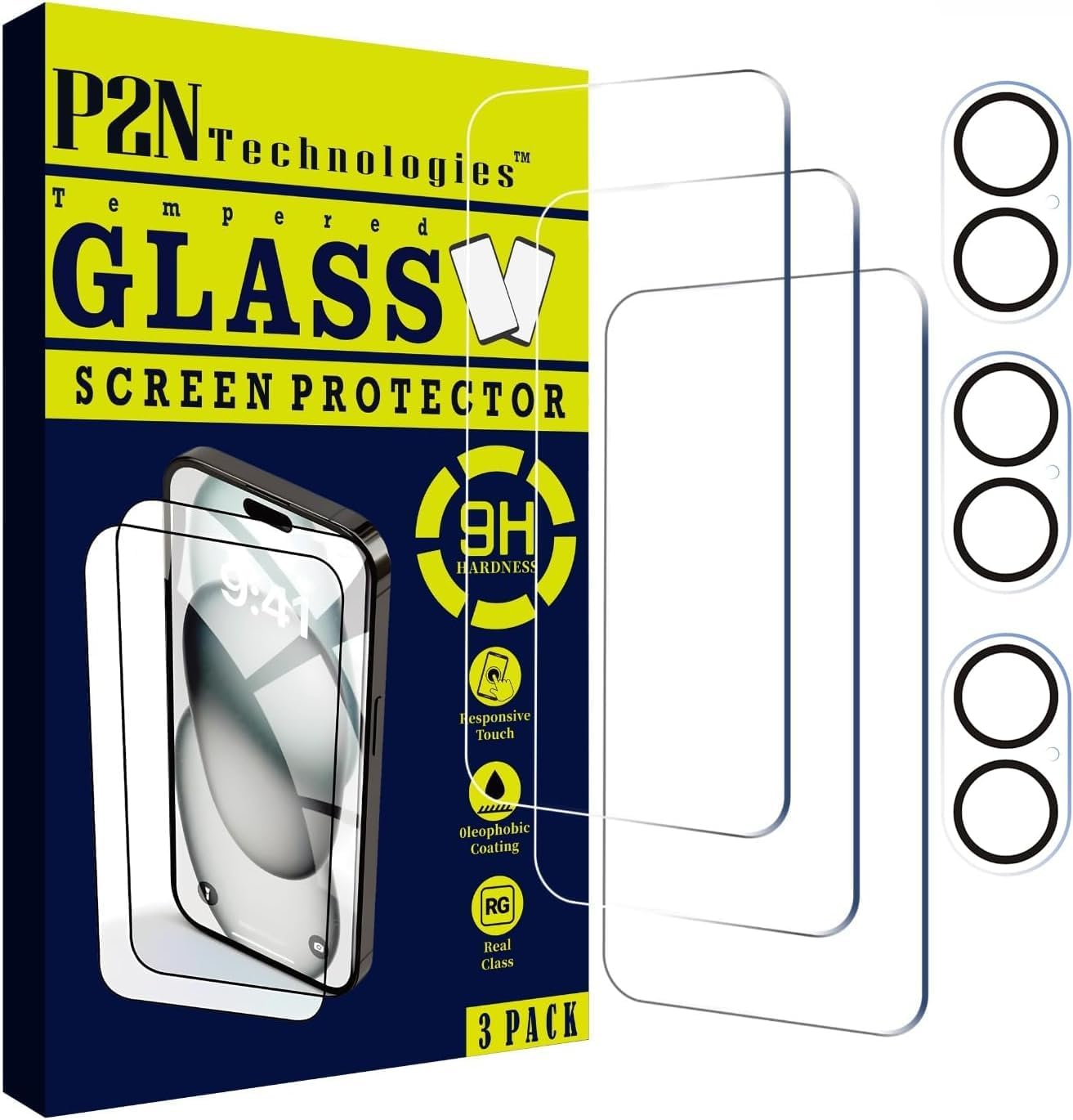 Screen Protector for iPhone 16/iPhone 16 Pro max,9H+Tempered Glass,Case-Friendly