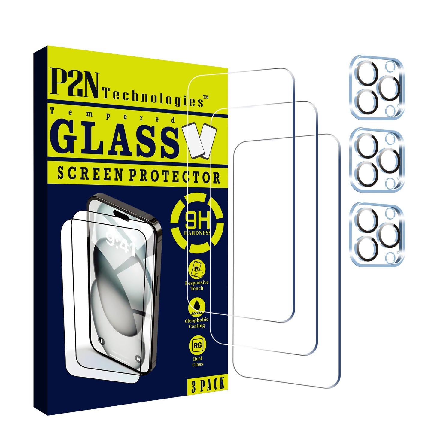 Screen Protector for iPhone 16/iPhone 16 Pro max,9H+Tempered Glass,Case-Friendly