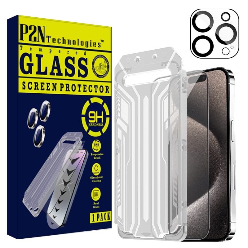 Screen & Lens Protector for iPhone 15/15 pro/15 pro max,9H+Tempered Glass,Case-Friendly