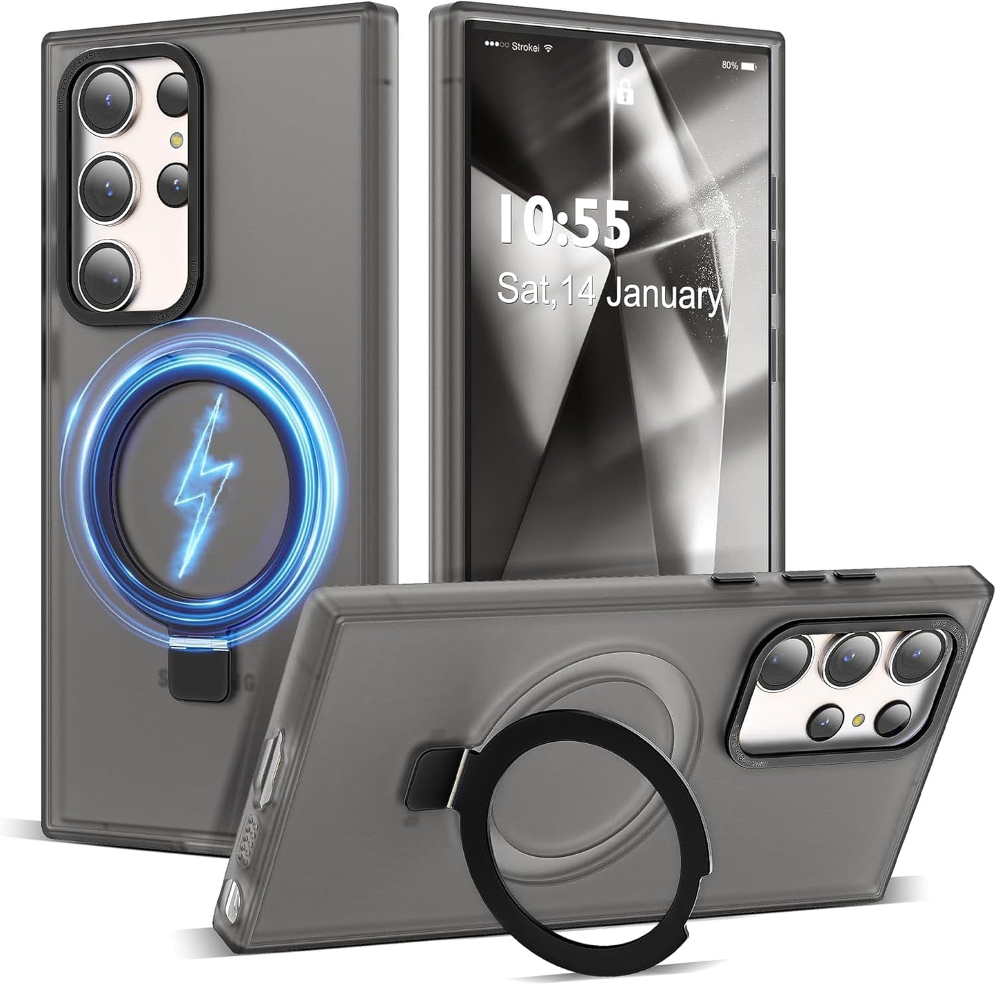 Phone Case for Samsung S24 Ultra Compatible with Magsafe [Military Grade Drop Protection] Shockproof Translucent Matte for Women Men