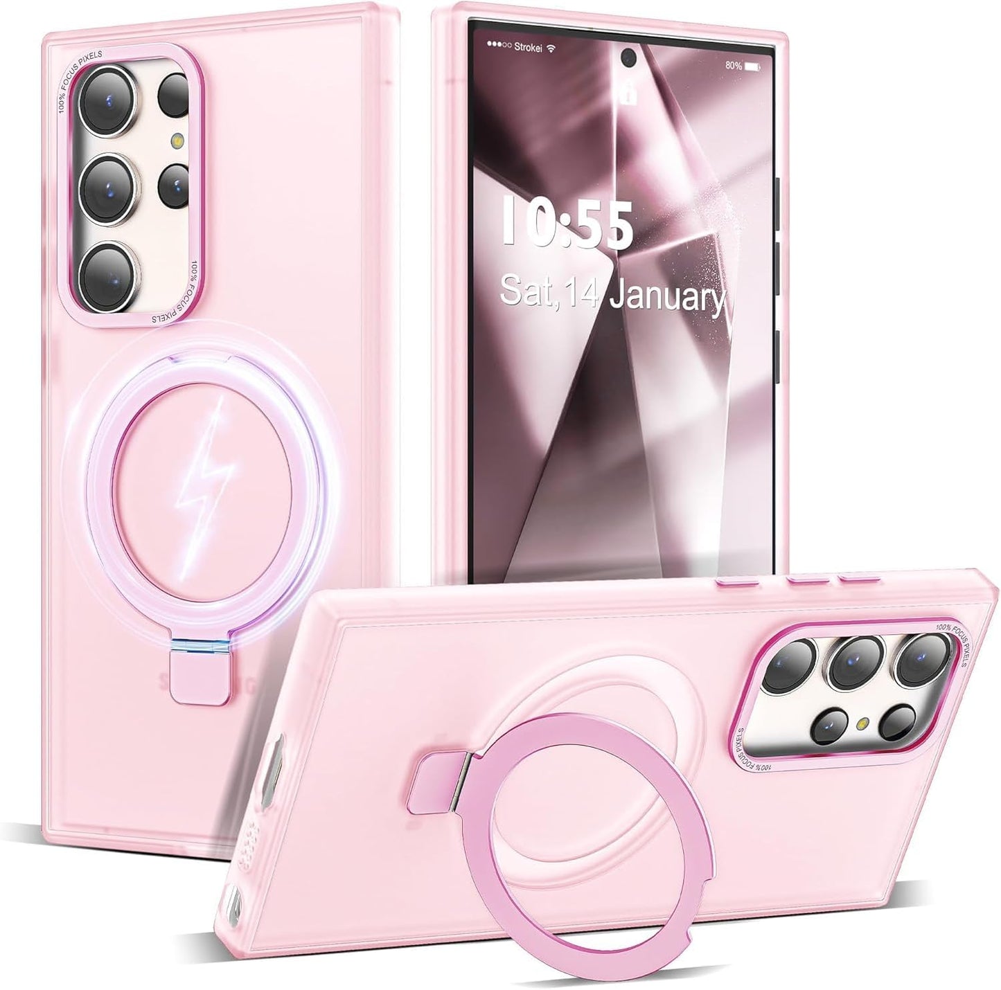 Phone Case for Samsung S24 Ultra Compatible with Magsafe [Military Grade Drop Protection] Shockproof Translucent Matte for Women Men