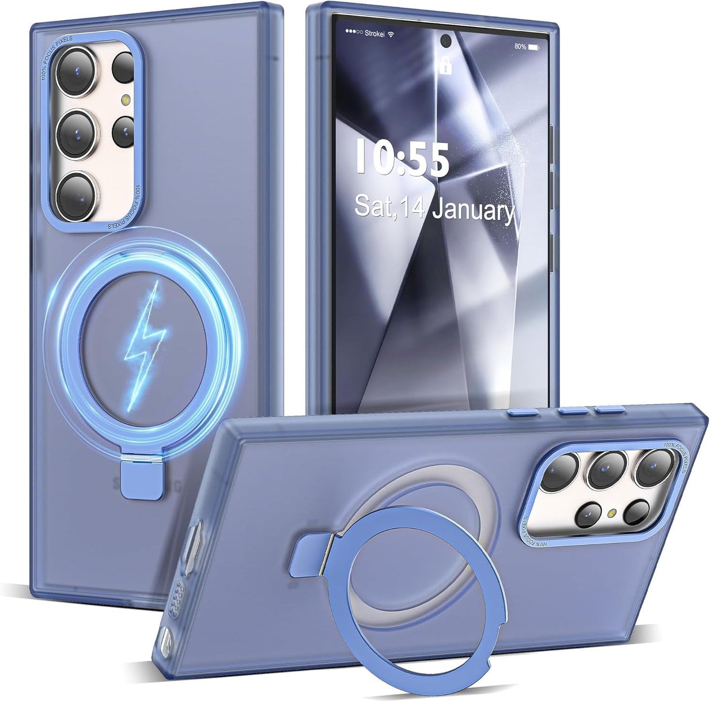 Phone Case for Samsung S24 Ultra Compatible with Magsafe [Military Grade Drop Protection] Shockproof Translucent Matte for Women Men